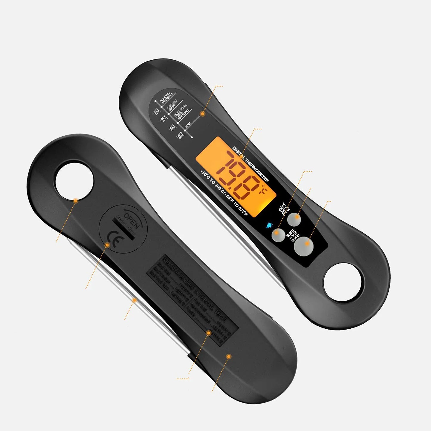 Waterproof Folding Oven Thermometer